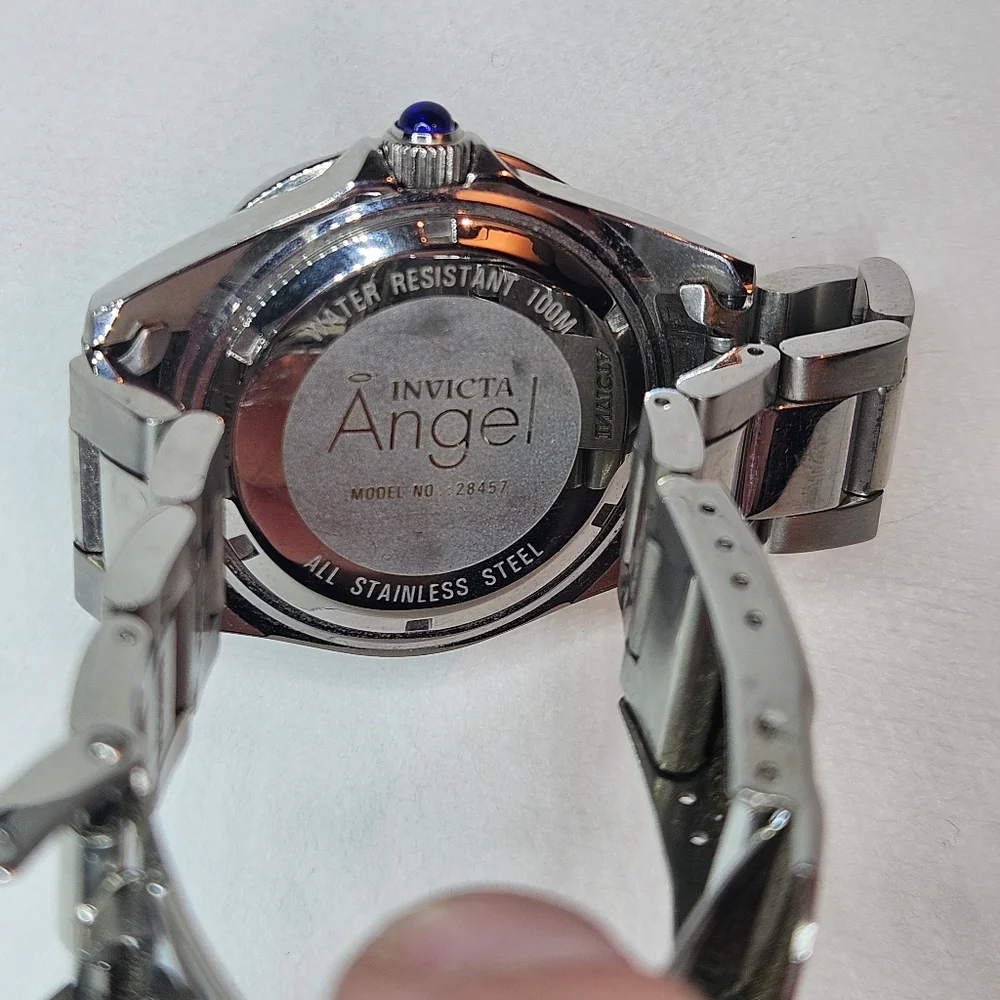 Invicta Angel Lady 28457 Crystals Silver MOP 38 mm Steel Quartz Women's Watch